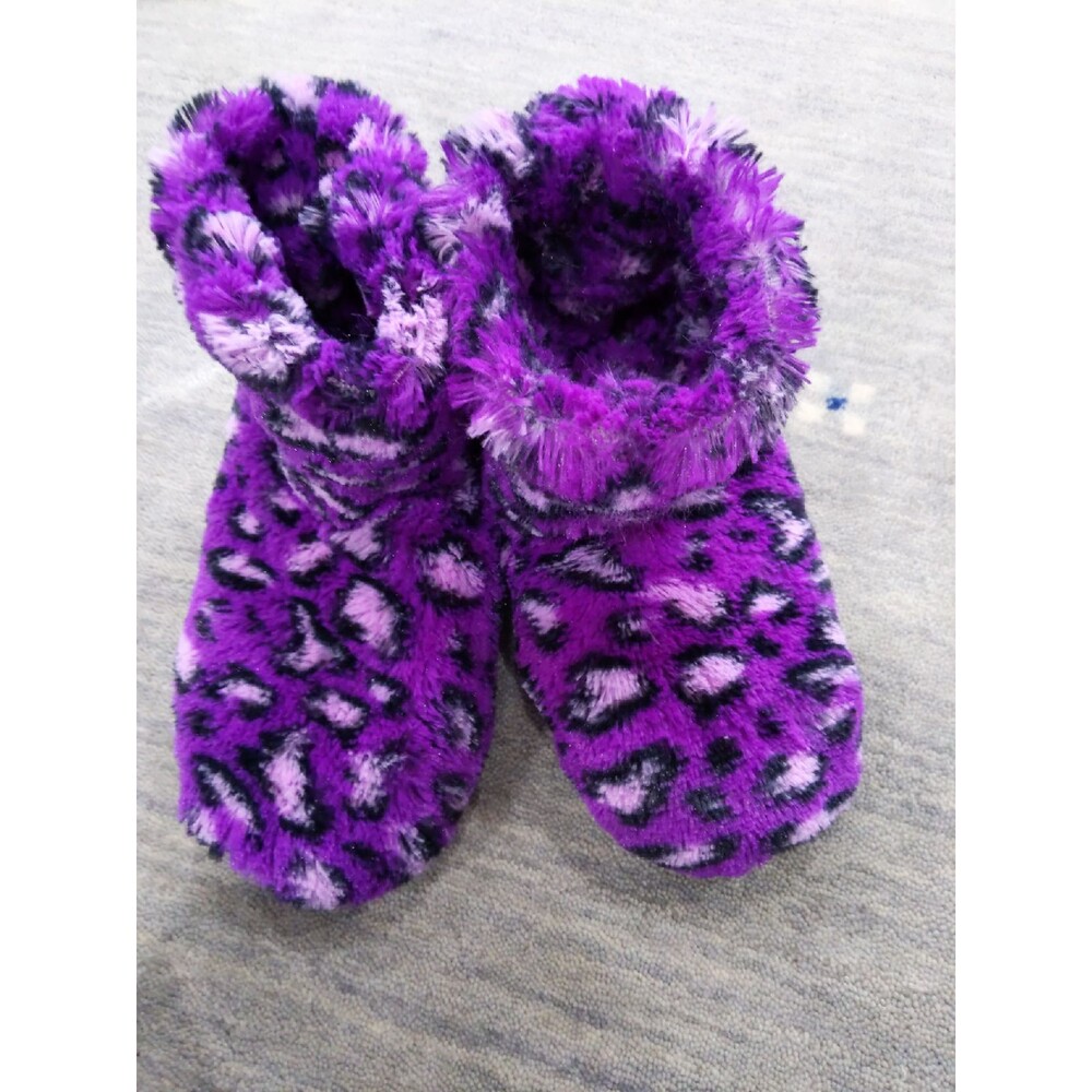 Purple leopard slippers